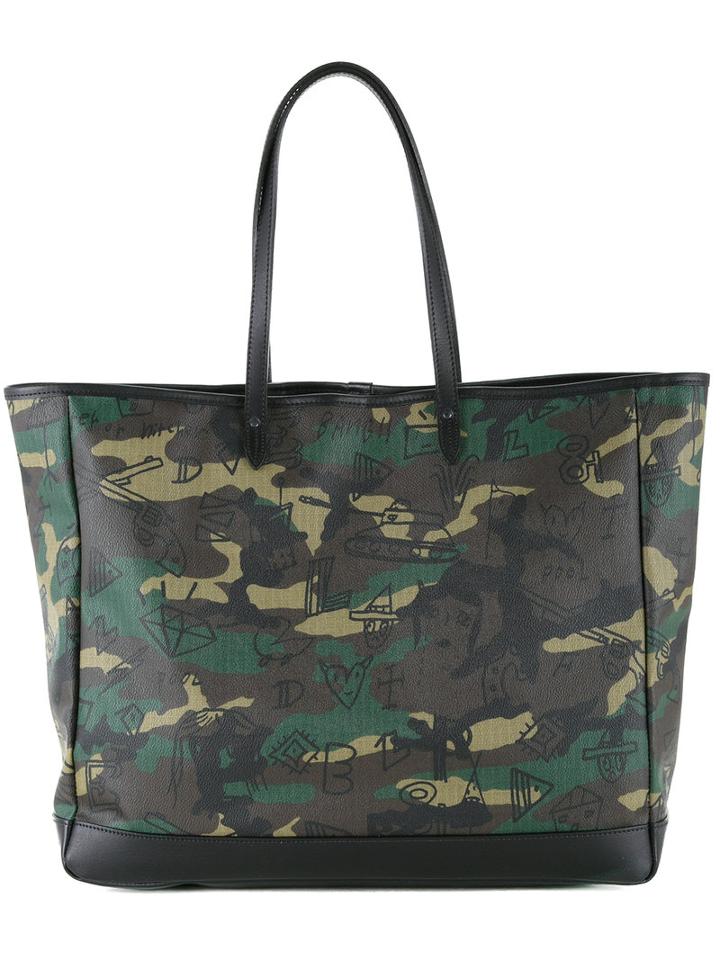 Roar Large Doodle Tote Bag, Men's, Green, Pvc