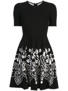 Oscar De La Renta Floral Knitted Dress - Black