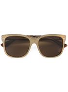 Gucci Eyewear Square Frame Rhinestone Sunglasses, Women's, Size: 56, Brown, Acetate/swarovski Crystal