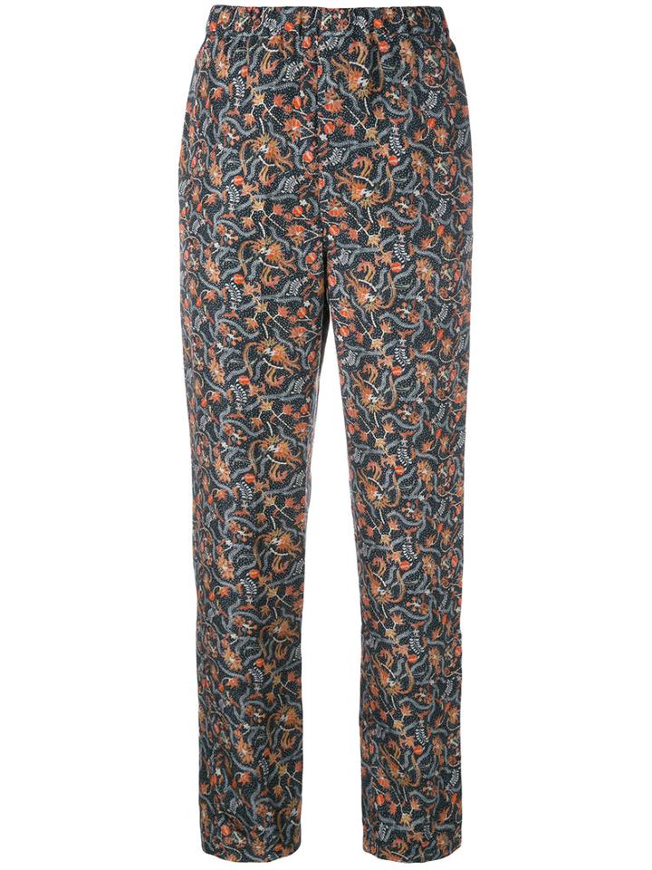 Isabel Marant - Floral Print Trousers - Women - Silk - 40, Black, Silk