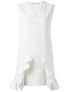 Marni Ruffle Pocket Dress, Women's, Size: 42, White, Cotton/polyamide/spandex/elastane