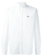 Maison Kitsuné Embroidered Logo Shirt, Men's, Size: 42, White, Cotton