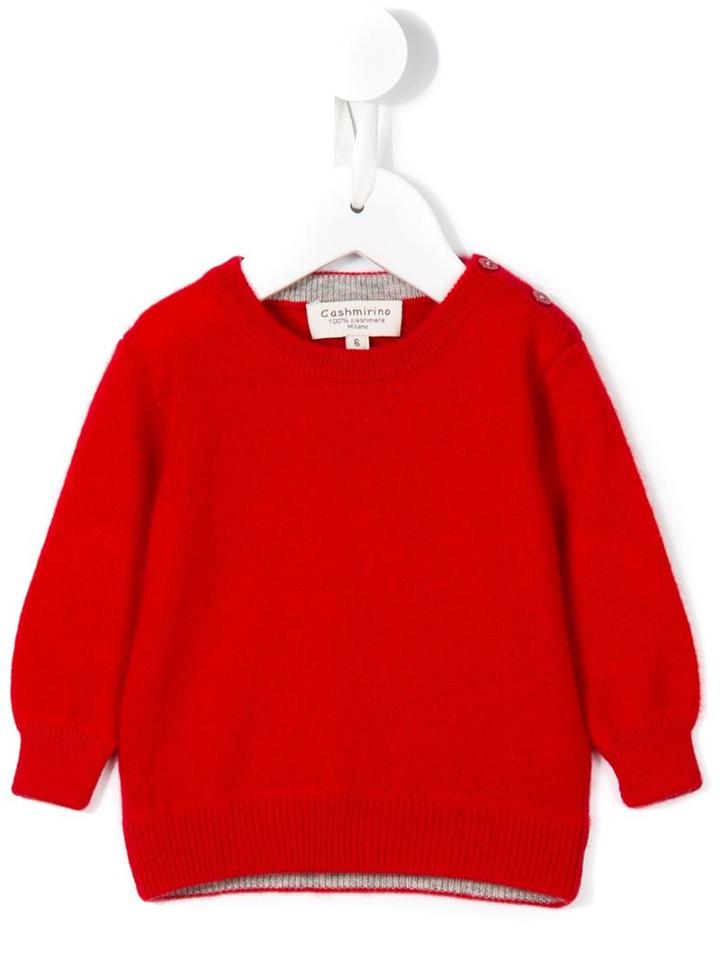 Cashmirino - Round Neck Jumper - Kids - Cashmere - 9 Mth, Infant Boy's, Red