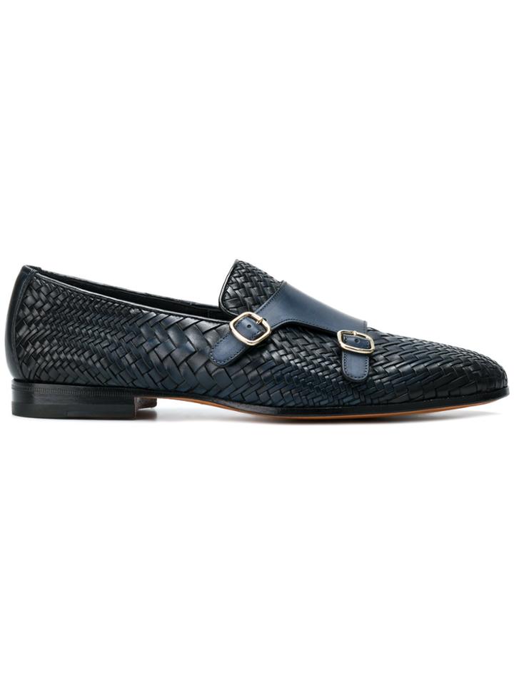 Santoni Monk Strap Loafers - Blue