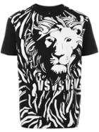 Versus Lion Print T-shirt, Men's, Size: Small, Black, Cotton