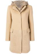 Fay Quilt And Weave Coat - Nude & Neutrals