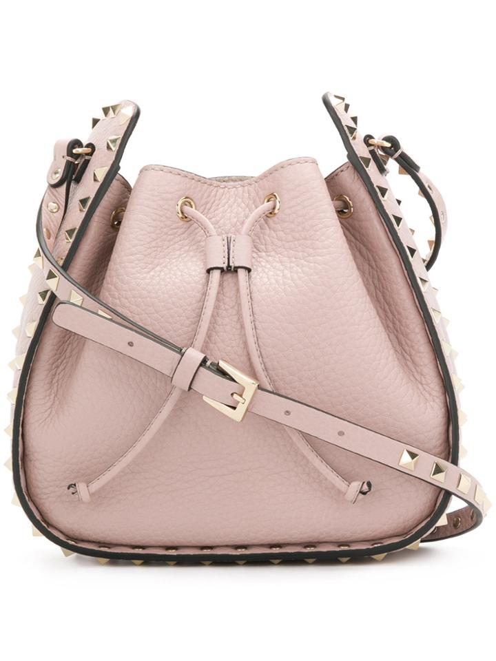 Valentino Valentino Garavani Rockstud Bucket Shoulder Bag - Nude &