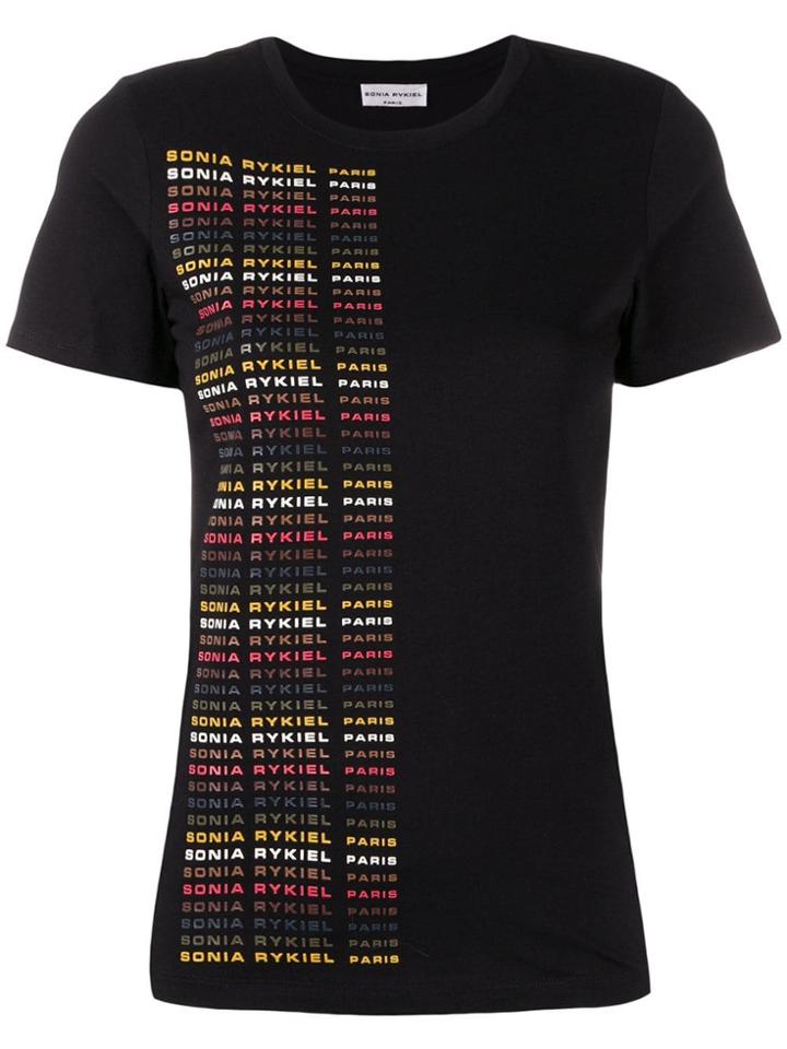 Sonia Rykiel Repeated Logo Print T-shirt - Black