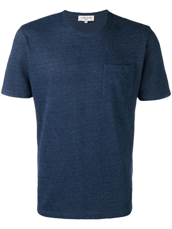 Ymc Plain T-shirt, Men's, Size: Small, Blue, Cotton/polyester