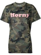 Gcds Camouflage Print T-shirt, Women's, Size: Medium, Green, Polyester/cotton