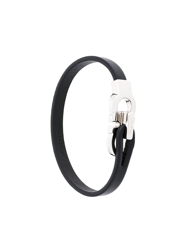 Salvatore Ferragamo Double Gancio Bracelet - Black