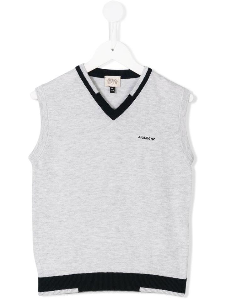 Armani Junior Knitted Vest, Boy's, Size: 10 Yrs, Grey