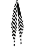 Haider Ackermann - Orio Stripe Pleated Scarf - Women - Polyester/viscose - One Size, Black, Polyester/viscose