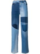 Notify Wide Patchwork Jeans - Blue