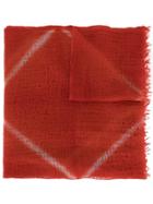 Suzusan Rhombus Print Cashmere Scarf - Red