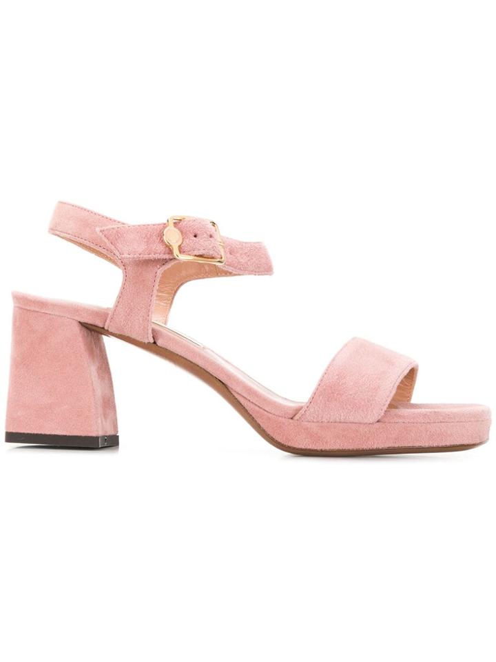 L'autre Chose Block Heel Sandals - Pink