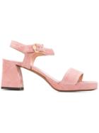 L'autre Chose Block Heel Sandals - Pink