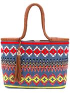 Tory Burch - Contrast Tote Bag - Women - Cotton/calf Leather - One Size, Cotton/calf Leather
