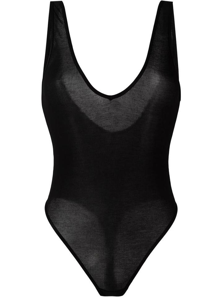 Maison Close 'bellevue' Thong Body, Women's, Size: Small, Black, Spandex/elastane/modal
