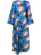 Kenzo Relaxed Fit Floral Dress - Blue