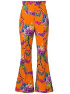 Gucci Floral Print Flared Trousers - Yellow