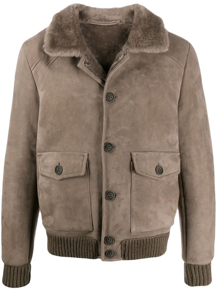 Salvatore Santoro Fur Collar Jacket - Neutrals