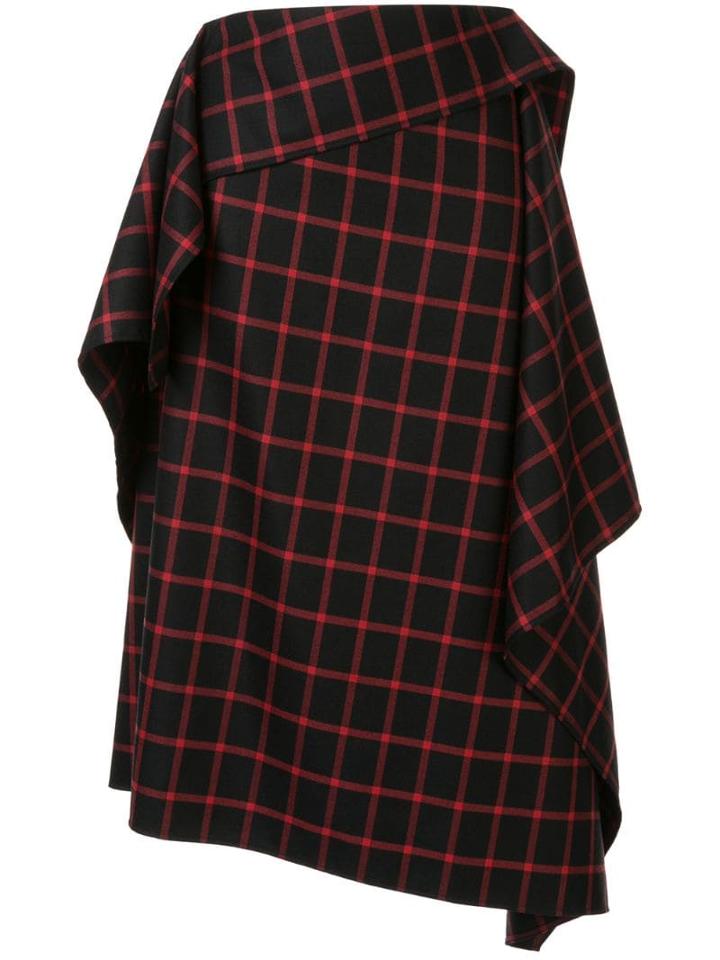 Maison Mihara Yasuhiro Asymmetric Check Skirt - Black