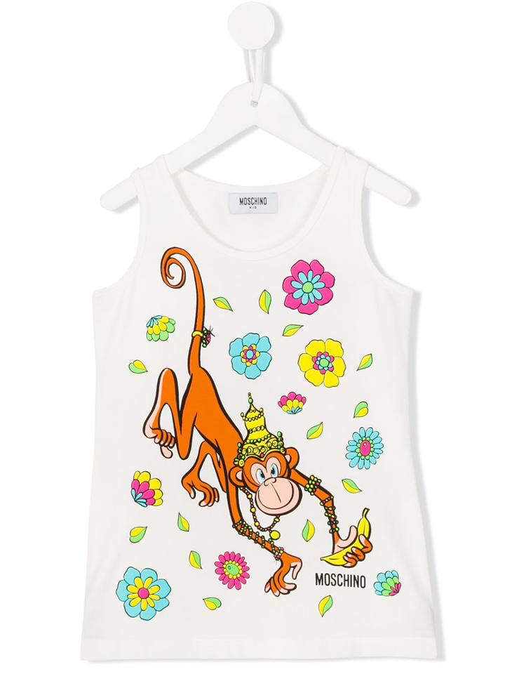 Moschino Kids Star Print T-shirt, Girl's, Size: 6 Yrs, White