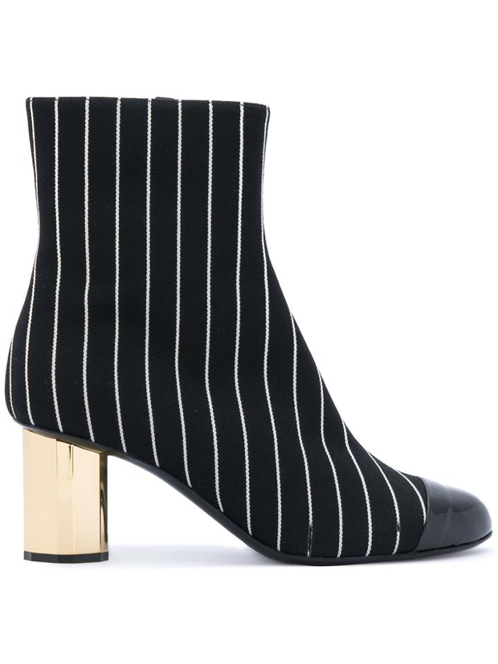 Marco De Vincenzo Striped Ankle Boots - Black
