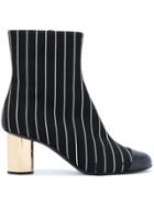 Marco De Vincenzo Striped Ankle Boots - Black