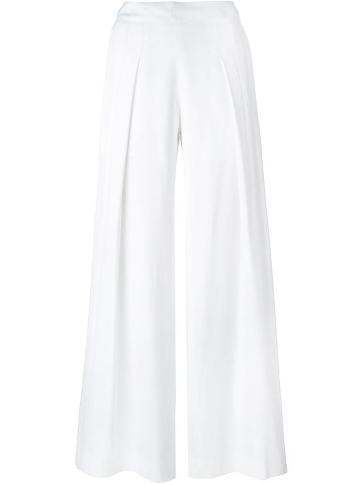 Kenzo Palazzo Pants, Women's, Size: 36, White, Polyester/viscose/spandex/elastane