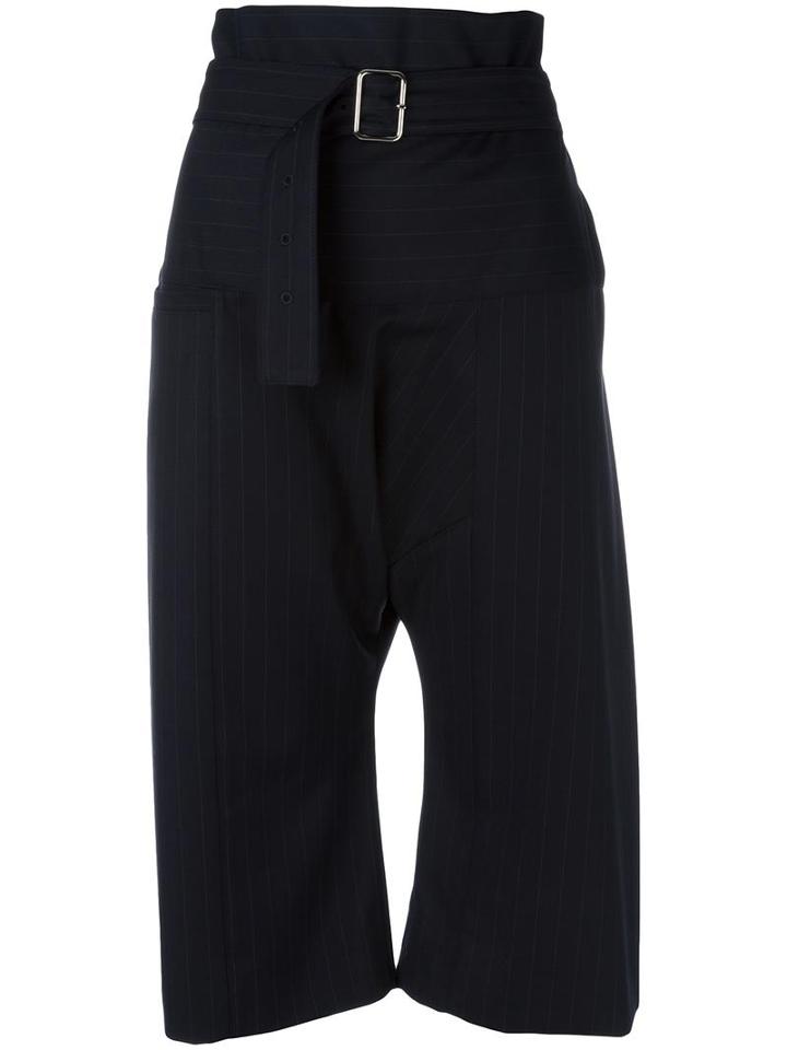 Lucio Vanotti Buckled High-rise Flared Trousers, Women's, Size: 1, Blue, Polyamide/viscose/cotton
