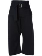 Lucio Vanotti Buckled High-rise Flared Trousers, Women's, Size: 1, Blue, Polyamide/viscose/cotton