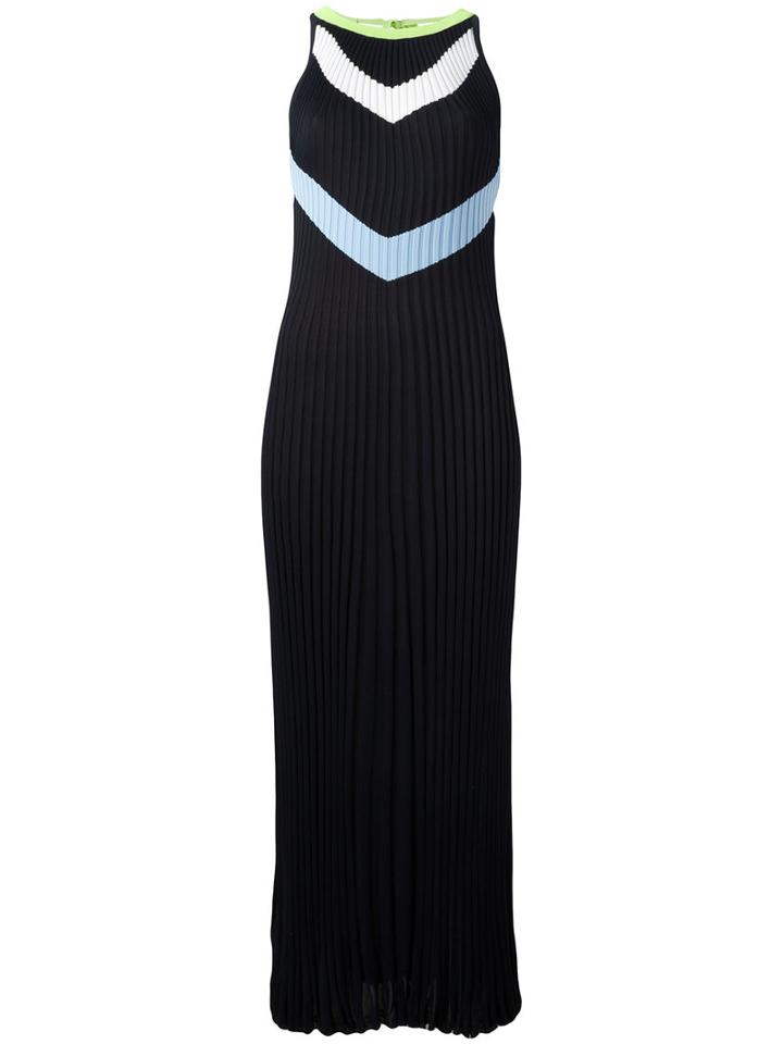 Versace Pleated Dress, Women's, Size: 40, Blue, Polyamide/viscose/silk/spandex/elastane