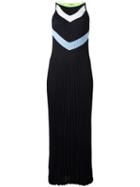 Versace Pleated Dress, Women's, Size: 40, Blue, Polyamide/viscose/silk/spandex/elastane