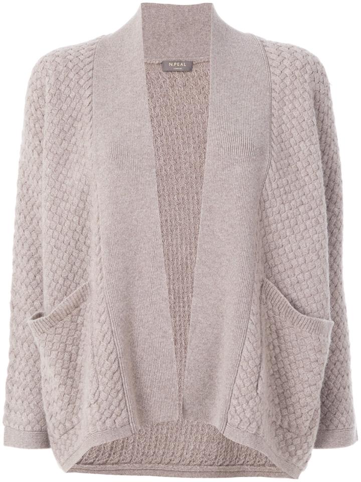 N.peal Basketweave Relaxed Cardigan - Nude & Neutrals
