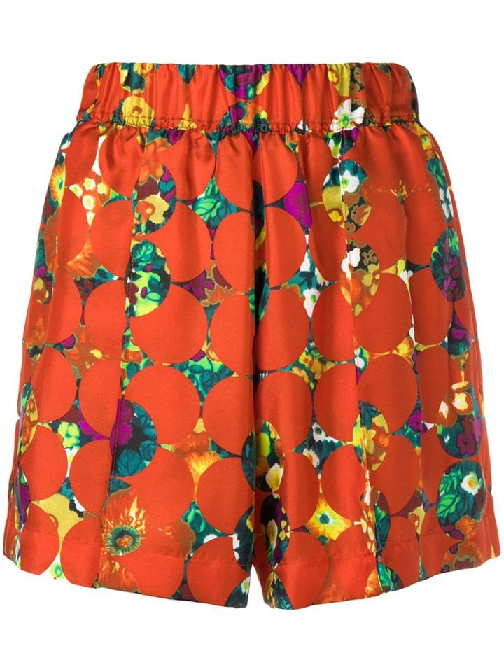 Odeeh Elasticated Printed Shorts - Orange