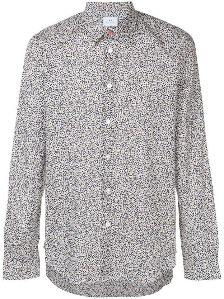 Ps By Paul Smith Fig Leaf Print Shirt - White