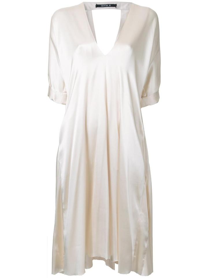 Kitx V-neck Dress, Women's, Size: 12, White, Silk Satin