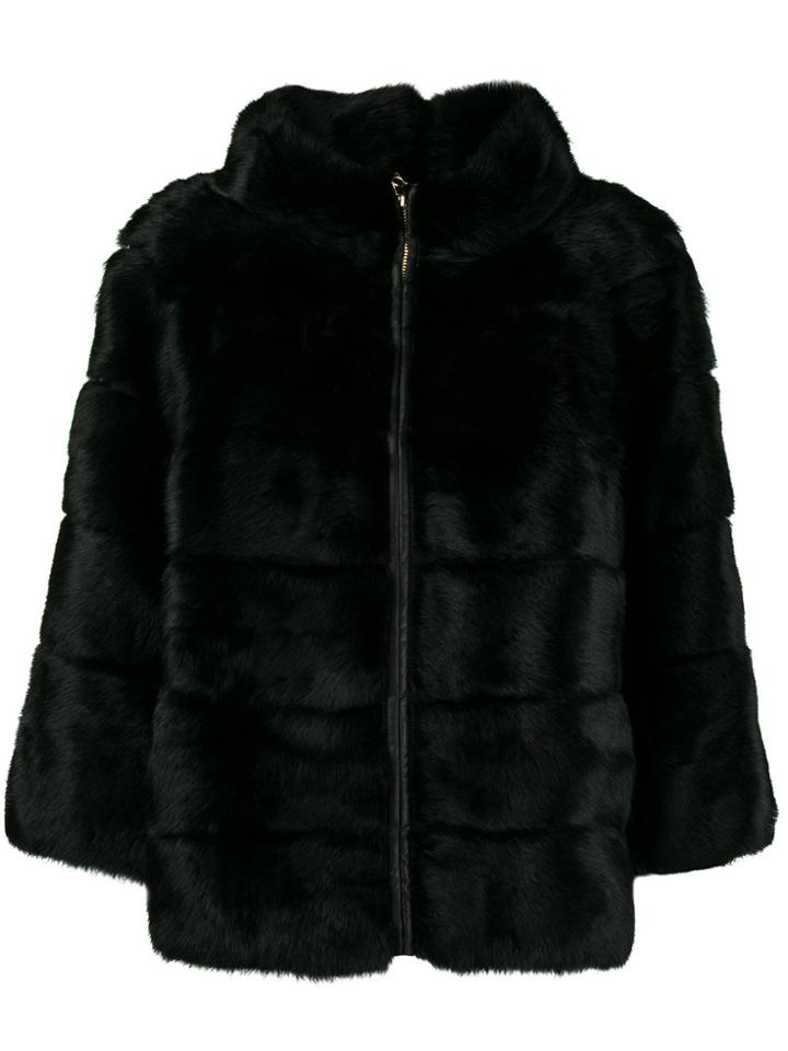 Blugirl High Neck Boxy Coat - Black