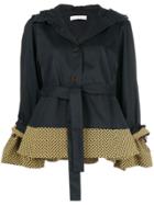 Palmer / Harding Pattern Trim Hooded Top - Black