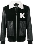 Karl Lagerfeld Shearling Biker Jacket - Black