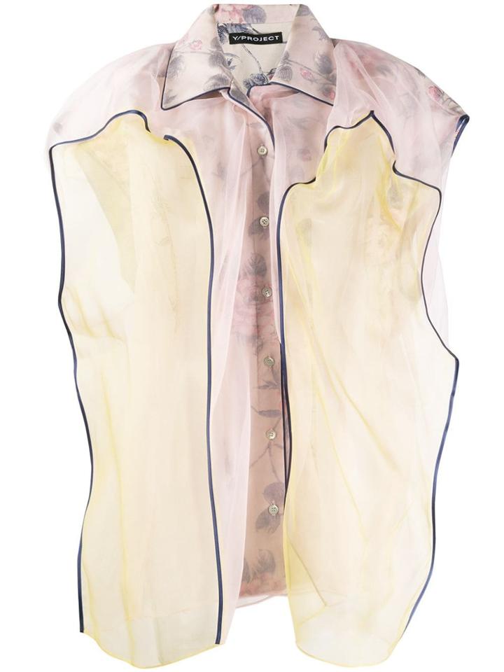Y/project Contrast Sleeveless Blouse - Pink