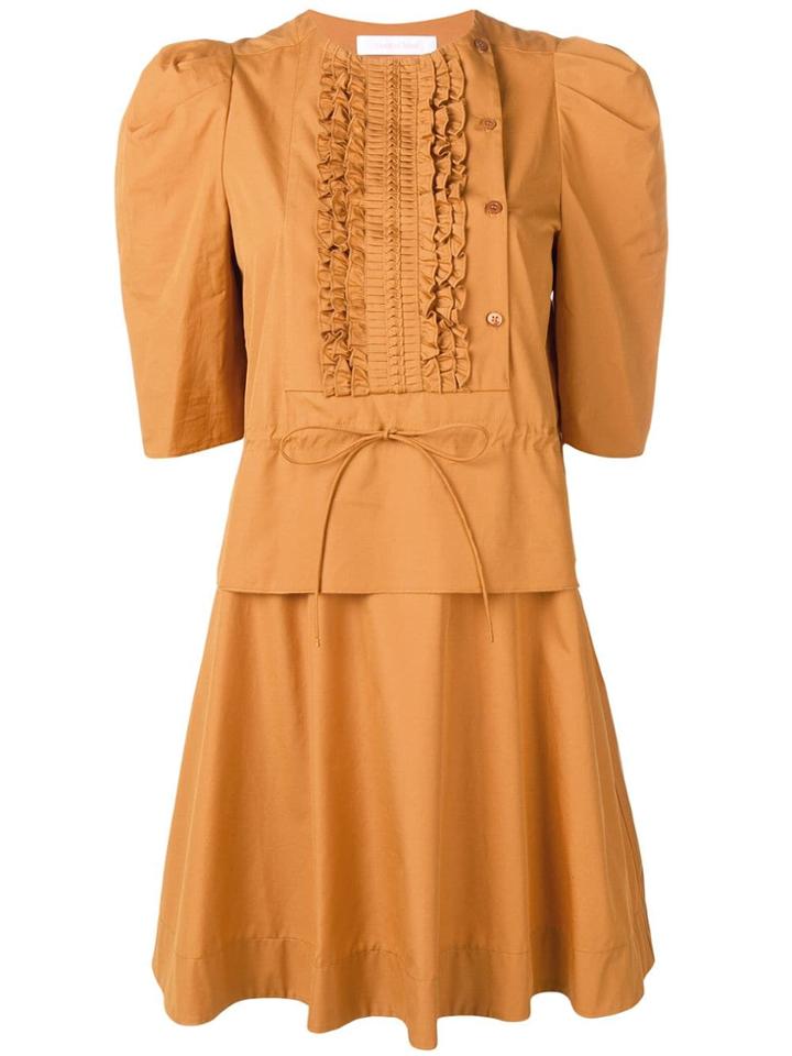 See By Chloé Puff Sleeve Dress - Brown