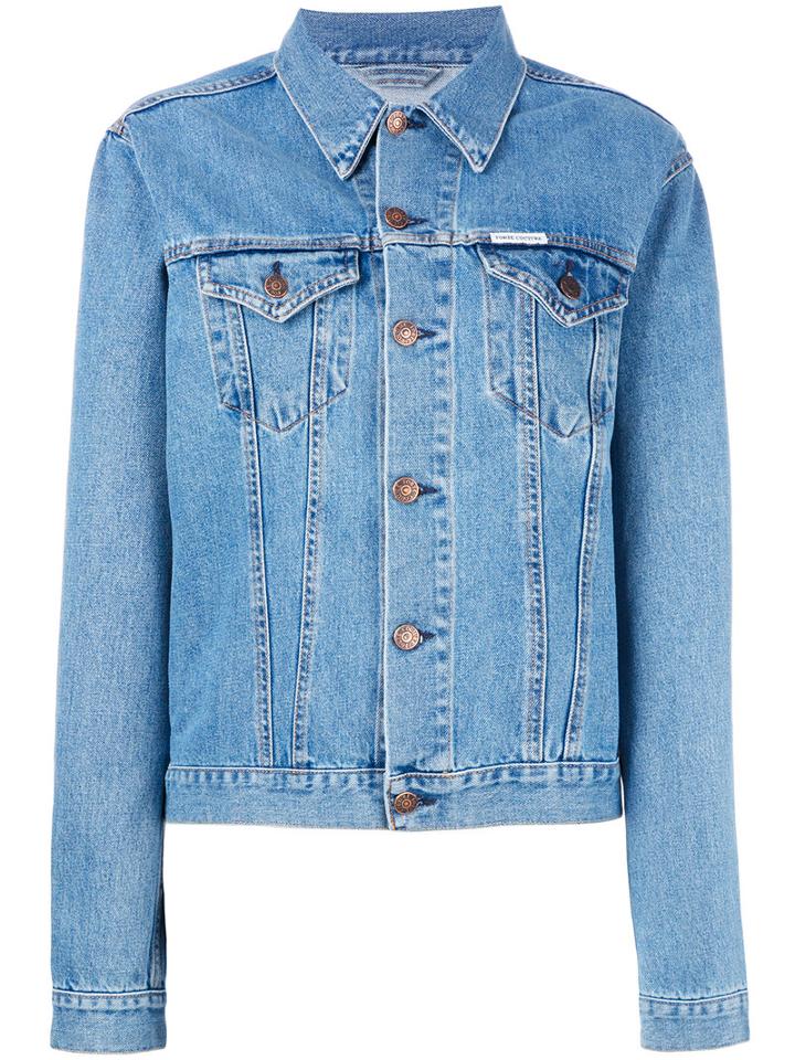 Forte Forte Embroidered Denim Jacket, Women's, Size: Medium, Blue, Cotton