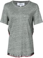 Derek Lam 10 Crosby - Fringed T-shirt - Women - Linen/flax - M, Grey, Linen/flax
