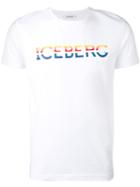 Iceberg Lettering Logo T-shirt, Men's, Size: Small, White, Cotton/spandex/elastane