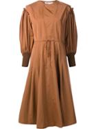 Toga Drawstring Waist Dress, Women's, Size: 36, Brown, Nylon/polyester