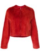 Liska - Tweety Zip Up Fur Coat - Women - Leather/mink Fur/viscose - One Size, Red, Leather/mink Fur/viscose
