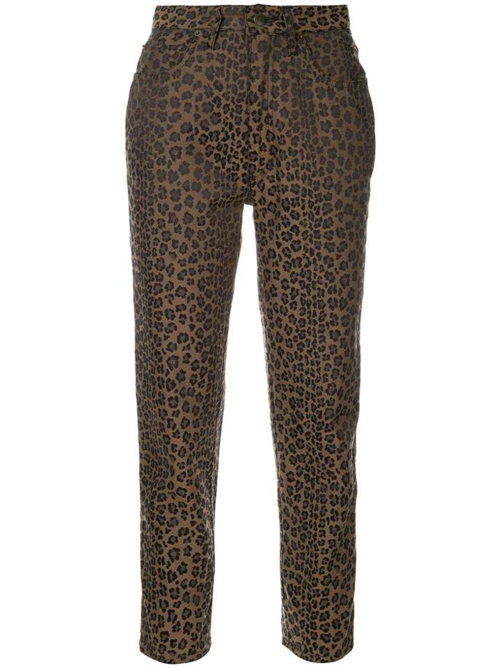 Fendi Vintage Leopard Pattern Long Pants - Brown